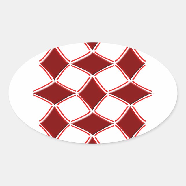Diamonds Oval Sticker (Front)
