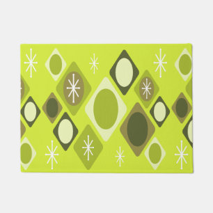 Diamonds Ovals Starbursts Chartreuse Doormat