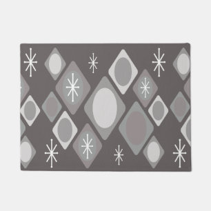 Diamonds Ovals Starbursts Dark Grey Doormat