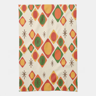 Diamonds Ovals Starbursts Multicolored Kitchen Towel
