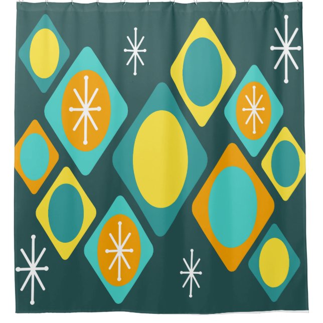 Diamonds Ovals Starbursts Teal (Front)