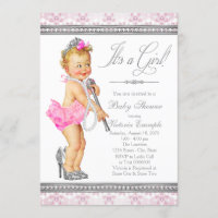 Diamonds Pearls High Heel Little Lady Baby Shower