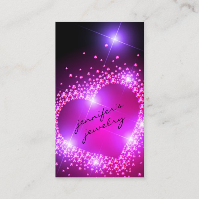 Diamonds Pink Business Card (Front)