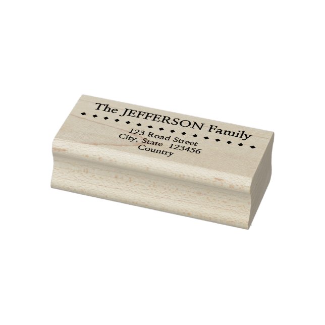 Diamonds Row + Custom Family Name & Address Rubber Stamp (Stamp)