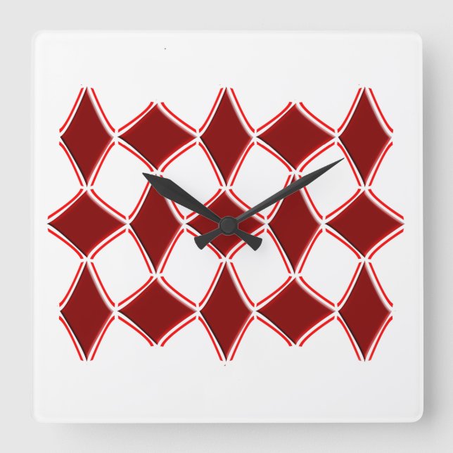 Diamonds Square Wall Clock (Front)