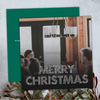 Diamonds Team Photo Merry Christmas Business Green Holiday Card