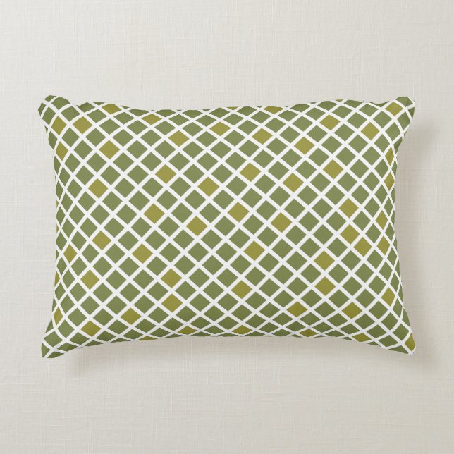 ‘Diamonds’ | Turtle Green & Golden Lime | Accent Pillow (Front)