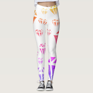Diamonds Watercolor Art , Summer  Custom Leggings