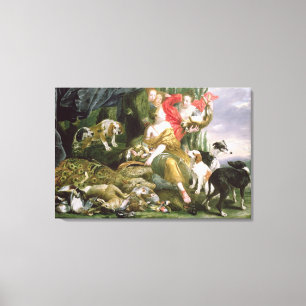 Diana and her handmaidens after the hunt canvas print