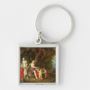 Diana and Her Maidens, after the hunt, 1626 Keychain