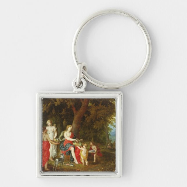 Diana and Her Maidens, after the hunt, 1626 Keychain (Front)