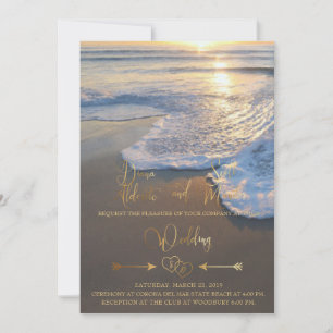 Diana and Scott Draught, Gold Text Invitation