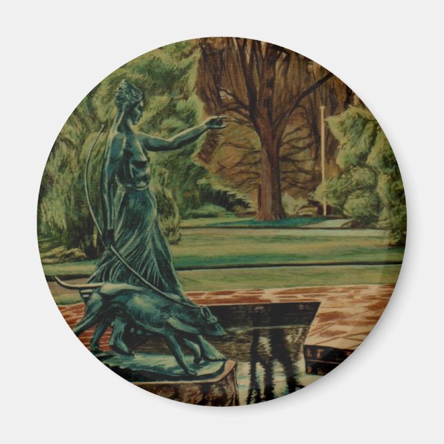 Diana Artemis Sculpture In Gardens Magnet (Front)