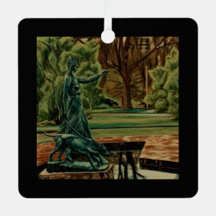 Diana Artemis Sculpture In Gardens Metal Ornament