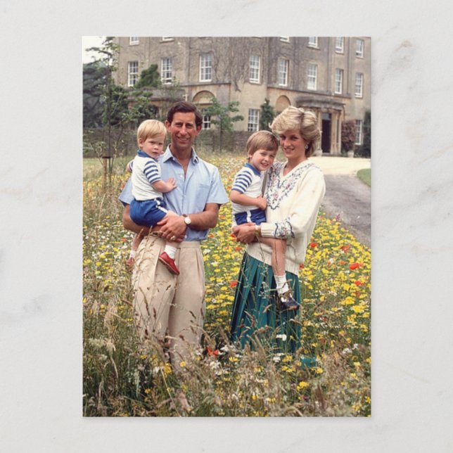 Diana Charles William Harry 1986 Postcard (Front)