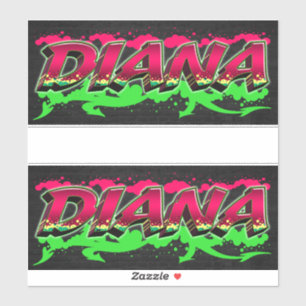 Diana First Name Graffiti Sticker