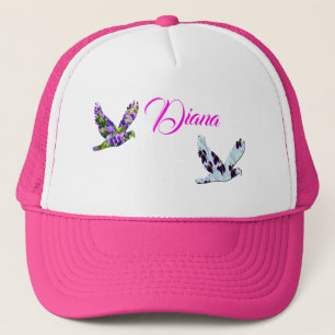 Diana, Girls Name Logo With Doves, Trucker Hat