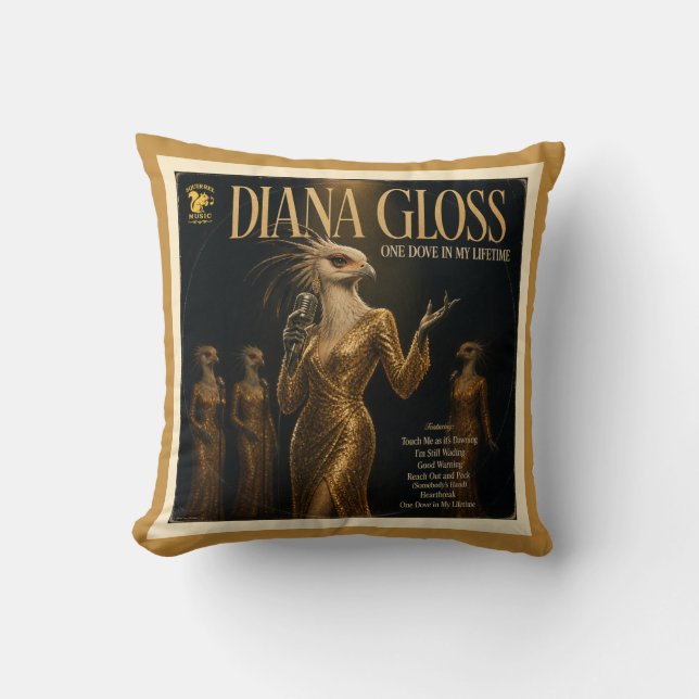 Diana Gloss Album: a Parody Throw Pillow (Front)