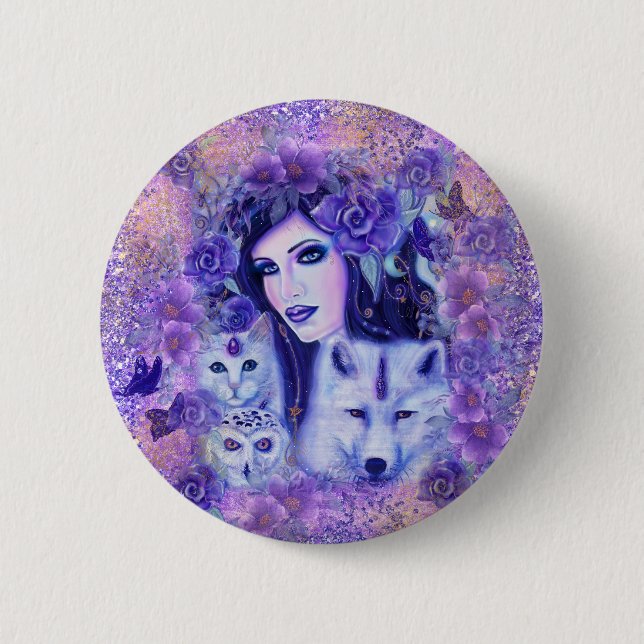 Diana goddess art by Renee  2 Inch Round Button (Front)