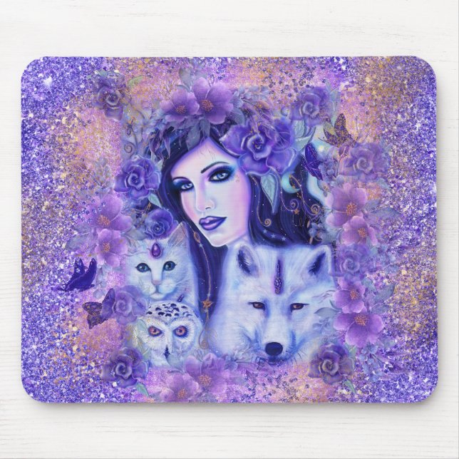 Diana goddess art by Renee  Mouse Pad (Front)