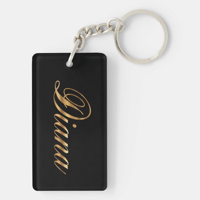 Diana gold Design Lettering Keychain (Back)