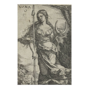 Diana Luna Vintage Illustration Glossy Poster