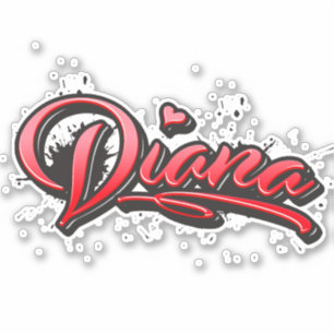 Diana red Heart graffiti Autocollants