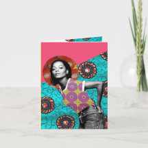 Diana Ross African Cloth Greetings Card