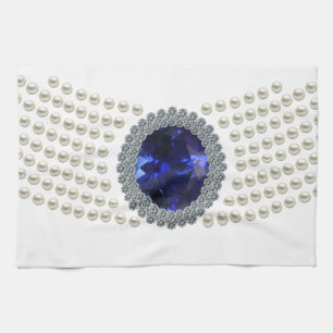 Diana's Sapphire Choker Necklace Kitchen Towel