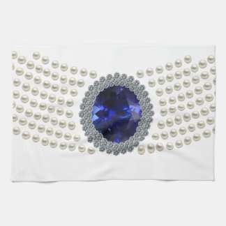 Diana's Sapphire Choker Necklace Kitchen Towel