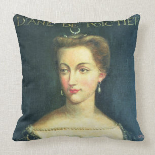 Diane de Poitiers (oil on canvas) Throw Pillow