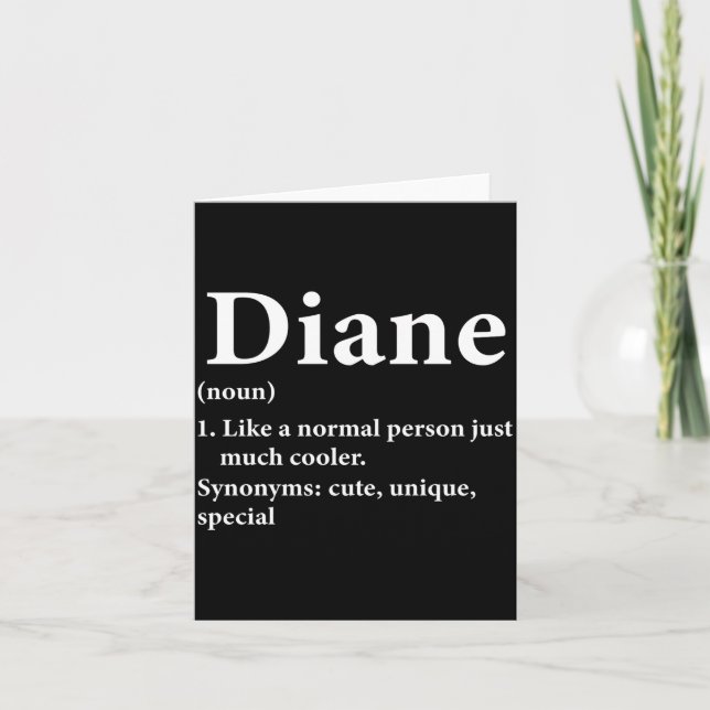 Diane Name Definition Funny D  Card (Front)