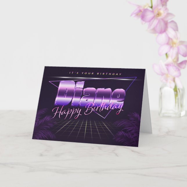Diane Name First Name pura retro card Birthday (Orchid)