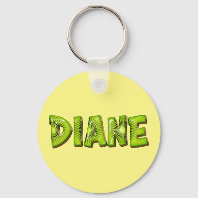 Diane Name Kiwi Design Keychain (Front)