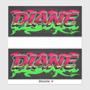 Diane Vorname Name Graffiti Aufkleber Sticker