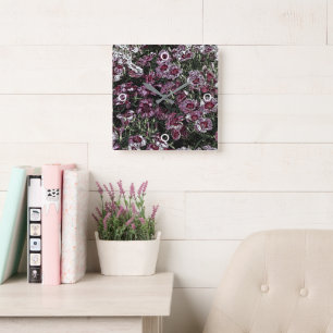 DIANTHUS SQUARE WALL CLOCK