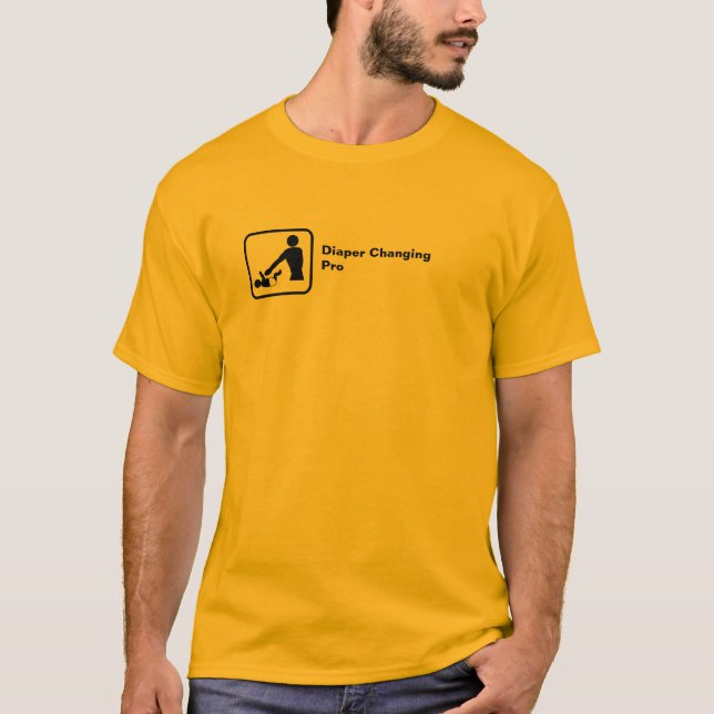 Diaper Changing Pro (small logo) T-Shirt (Front)