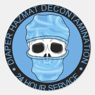 Diaper Hazmat Decontamination Classic Round Sticker