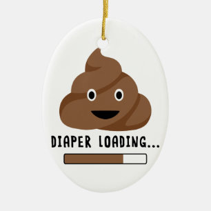 Diaper Loading Ceramic Ornament