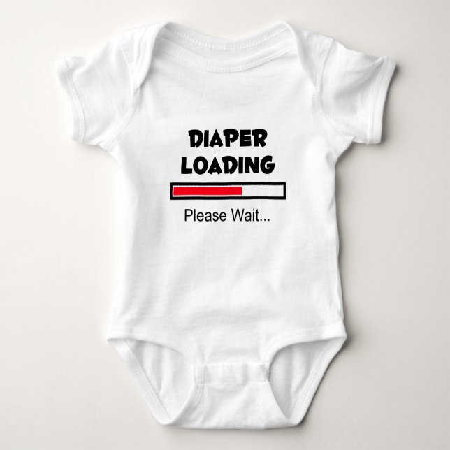Diaper Loading - Please Wait... Baby Bodysuit (Front)