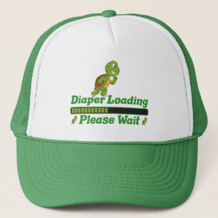 Diaper Loading Please Wait. Funny Gift For Babies Trucker Hat