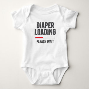 “Diaper Loading, Please Wait” Funny High-Tech Baby Bodysuit