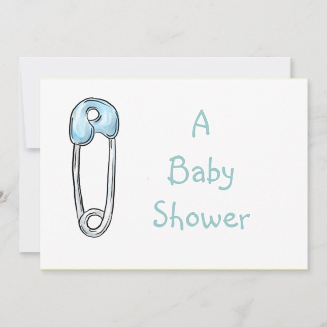 Diaper PIn, Baby Shower Invitation (Front)