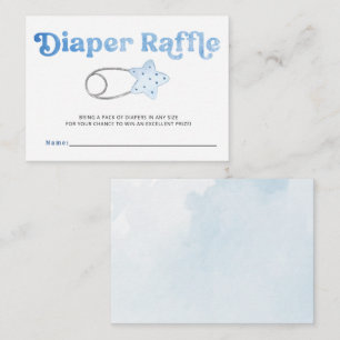 Diaper Pin Blue Boy Baby Shower Diaper Raffle Enclosure Card