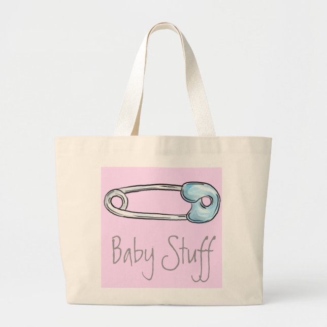 Diaper pin on pink, Baby Stuff Bag (Front)