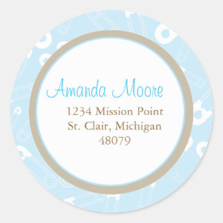 Diaper Pins Favour Sticker or Address Label