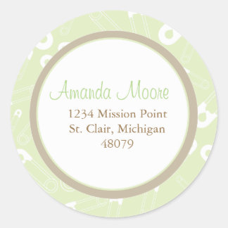 Diaper Pins Favour Sticker or Address Label