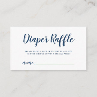 Diaper Rafffle Ticket Navy Blue Polka Dot Enclosure Card