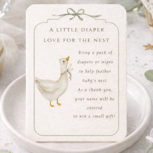 Diaper Raffle Baby Goose Nest Baby Shower Enclosure Card