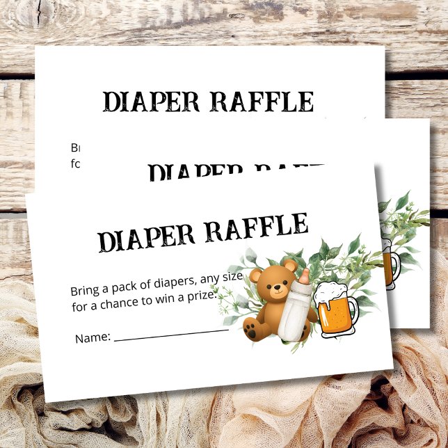 Diaper Raffle Baby Is Brewing Theme Enclosure Card (Creator Uploaded)